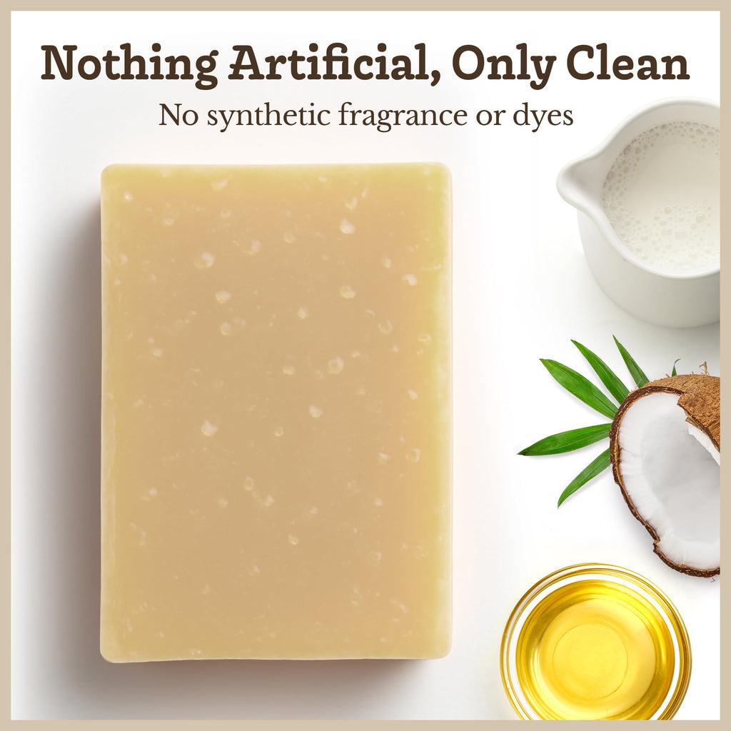 Southern Natural Goat Milk Soap Bar (Unscented 3 Pack) for Dry Sensitive Skin
