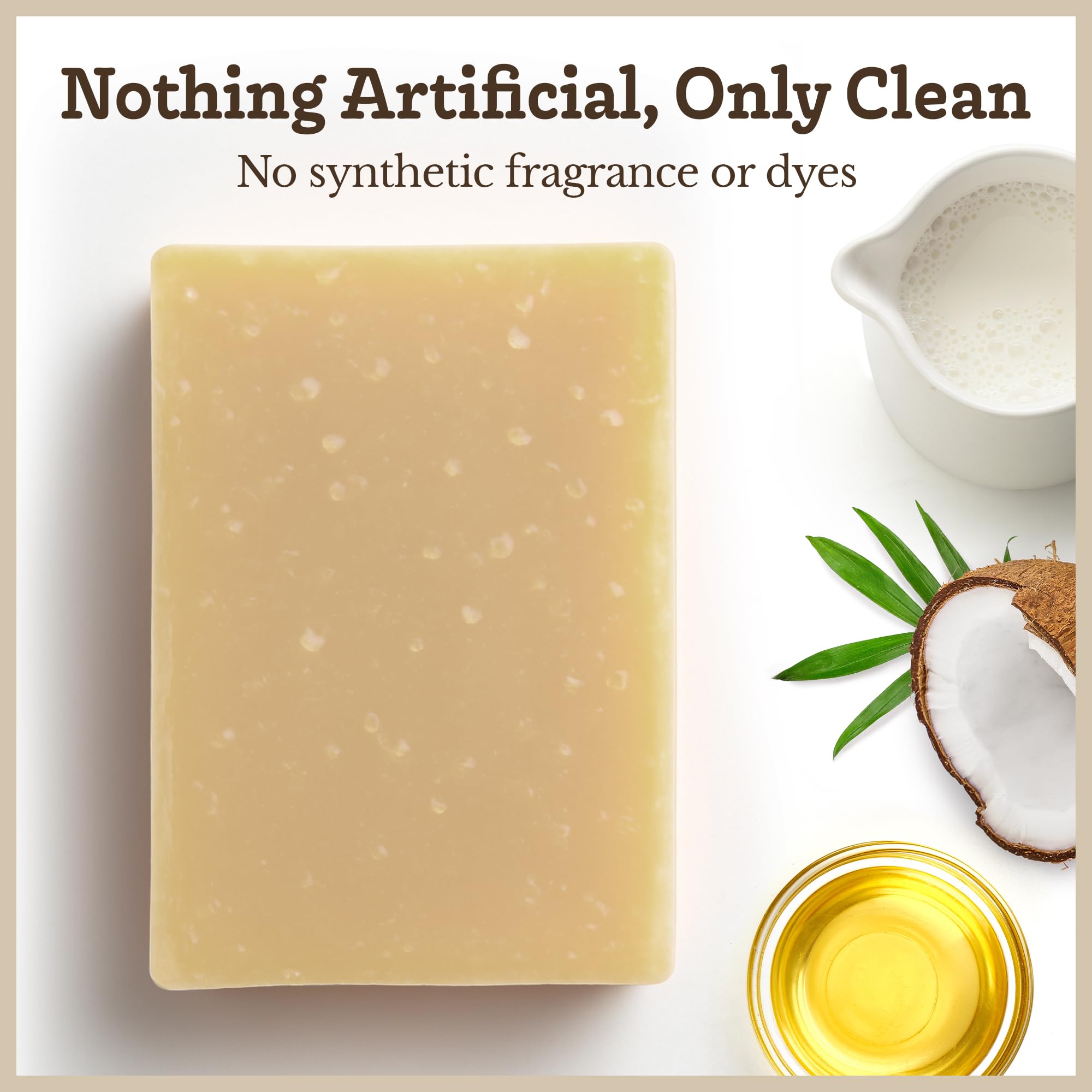Southern Natural Goat Milk Soap Bar (Unscented 3 Pack) for Dry Sensitive Skin