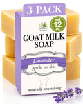 Southern Natural Goat Milk Soap Bar Lavender 3-Pack – Natural Handmade Soap for Dry, Sensitive Skin