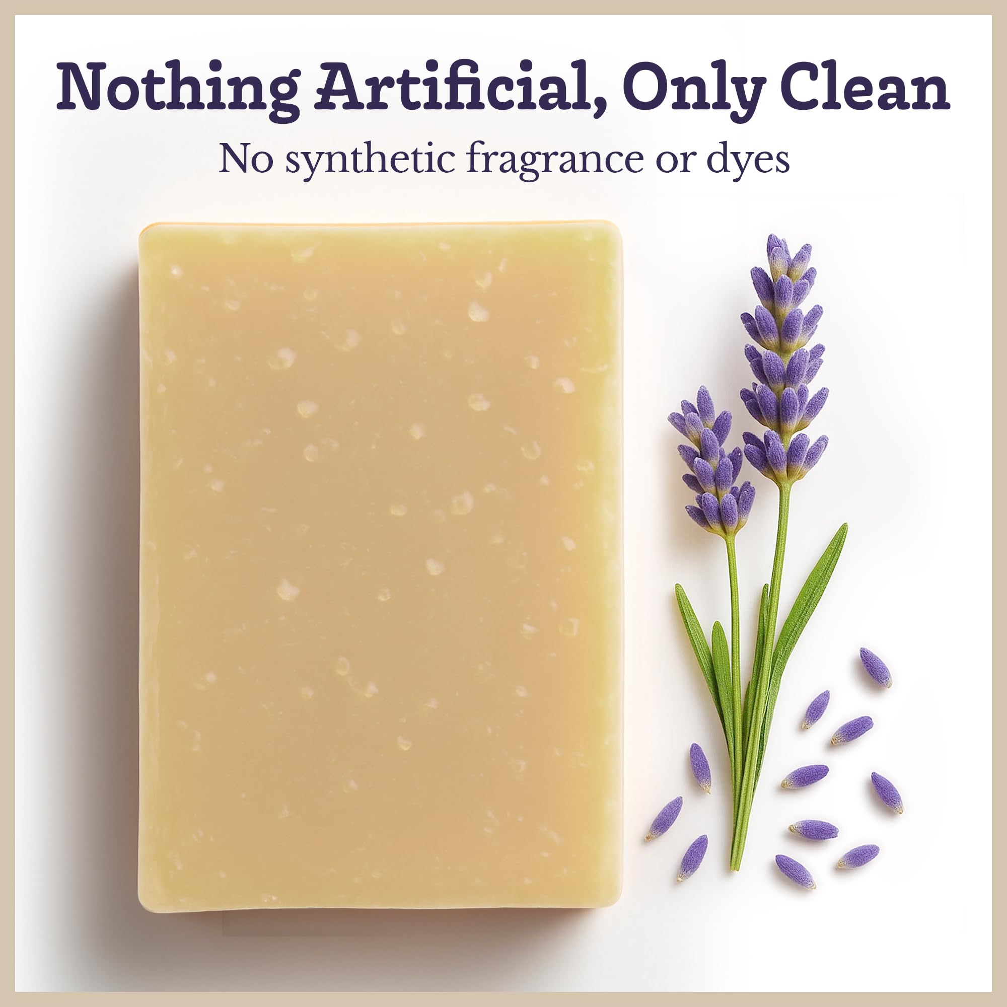 Southern Natural Goat Milk Soap Bar Lavender 3-Pack – Natural Handmade Soap for Dry, Sensitive Skin