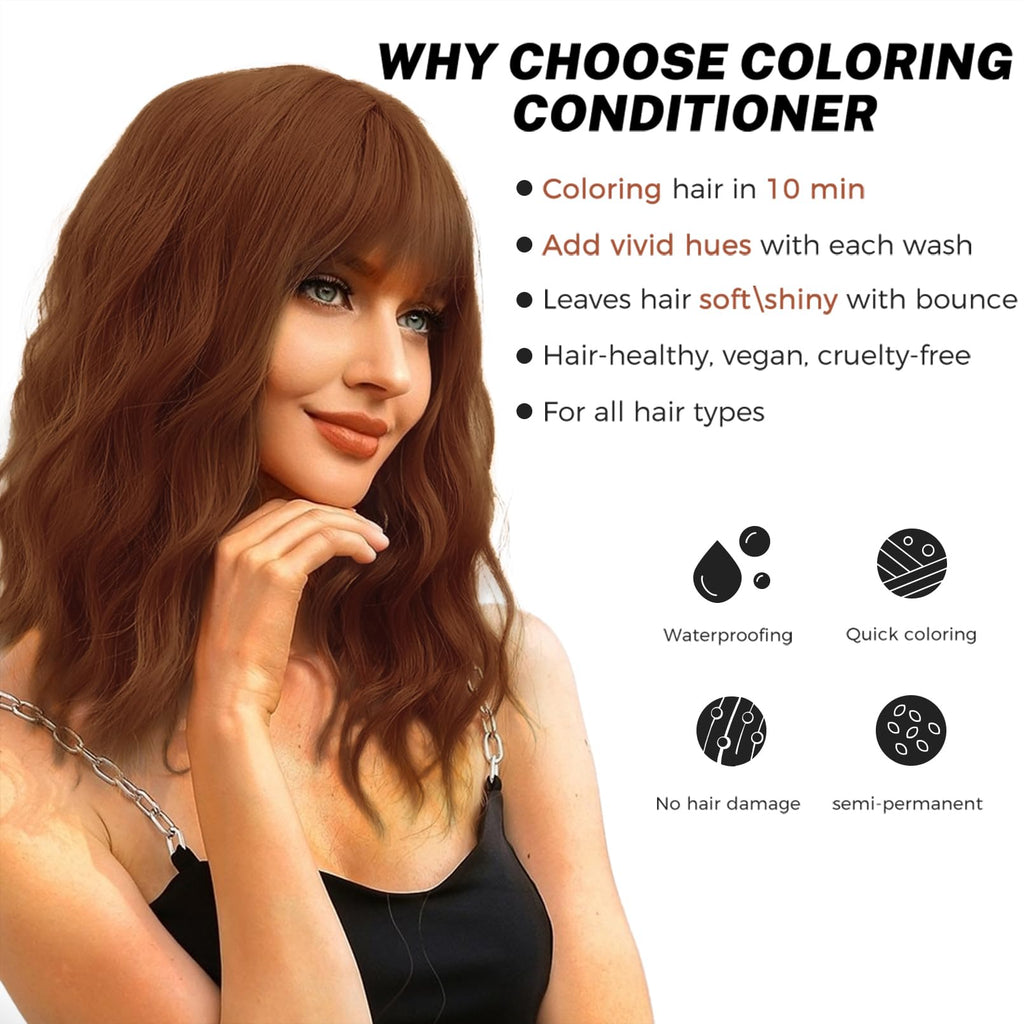 SOVONCARE Hair Color Depositing Conditioner - Light Copper | Semi-Permanent Color, 5.28 oz