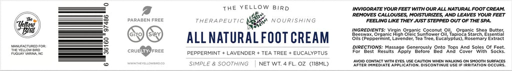 Yellow Bird Foot Cream 2 Pack Bundle - Natural Dry & Itchy Feet Repair Balm