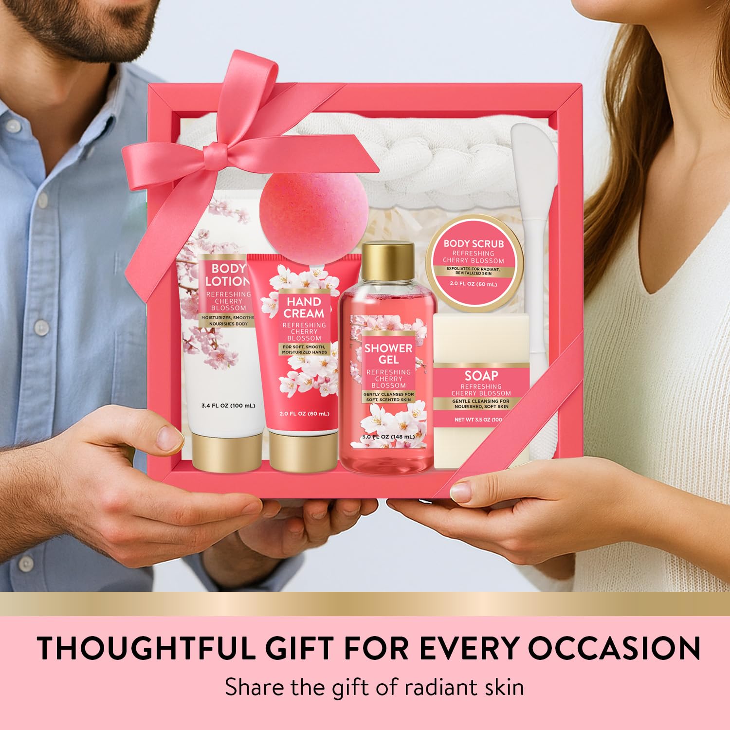 Spa Luxetique 8-Piece Cherry Blossom Gift Set for Women