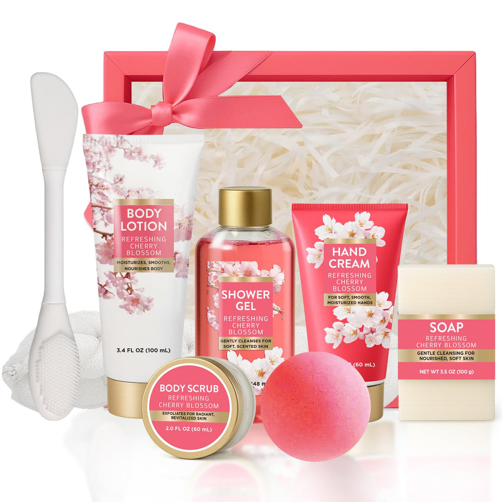 Spa Luxetique 8-Piece Cherry Blossom Gift Set for Women