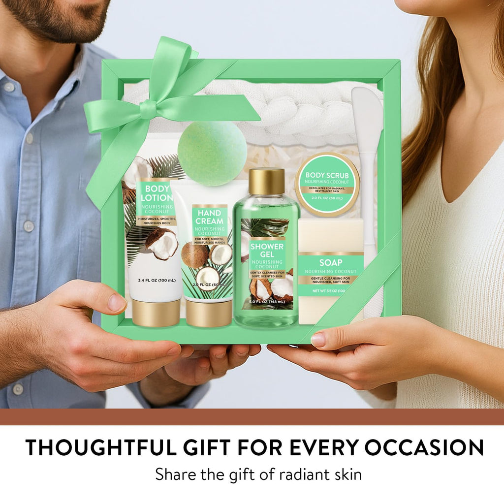 Spa Luxetique 8-Piece Bath & Body Gift Set for Women | Tropical Coconut Spa Gift