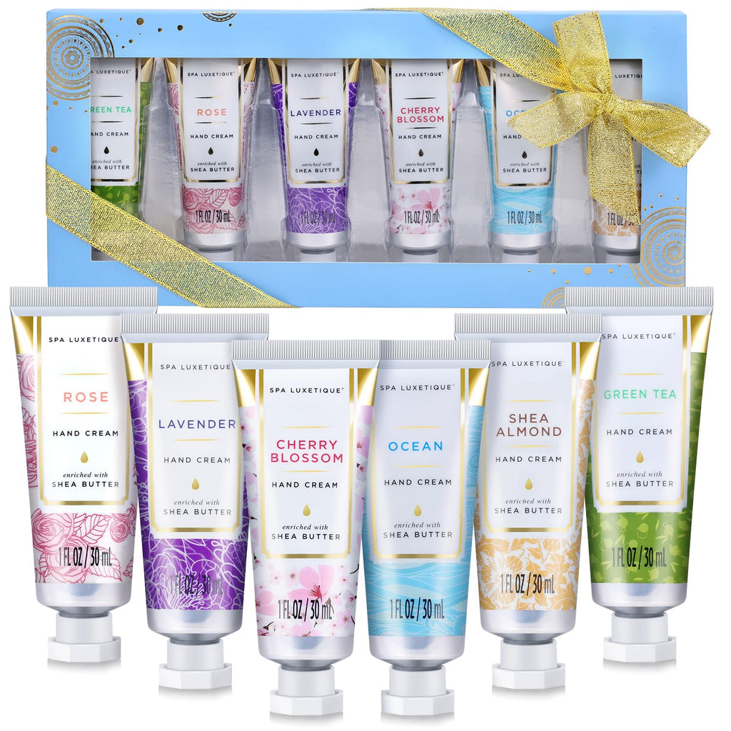 Spa Luxetique Hand Cream Set – 6 Travel-Size Lotions for Dry Hands | Gifts for Women