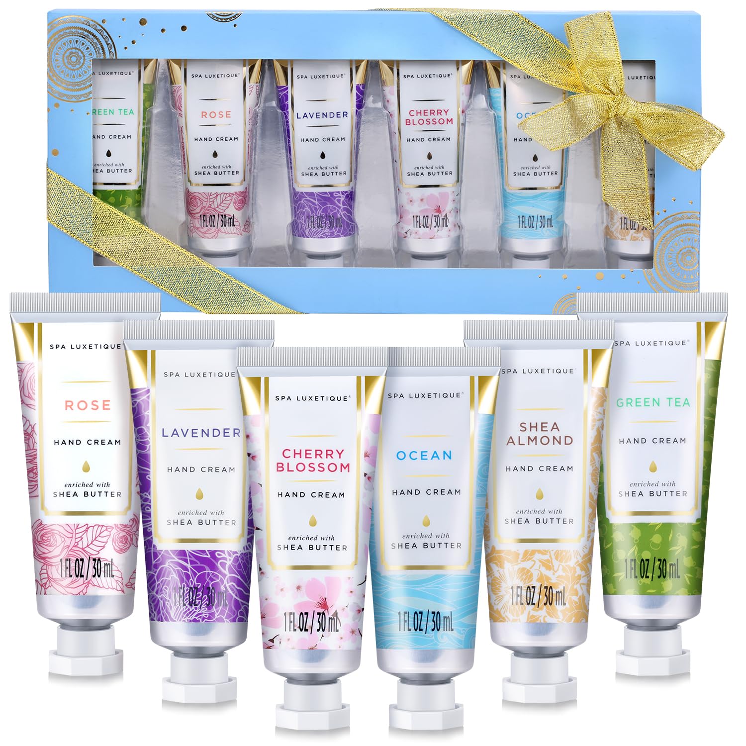 Spa Luxetique Hand Cream Set – 6 Travel-Size Lotions for Dry Hands | Gifts for Women