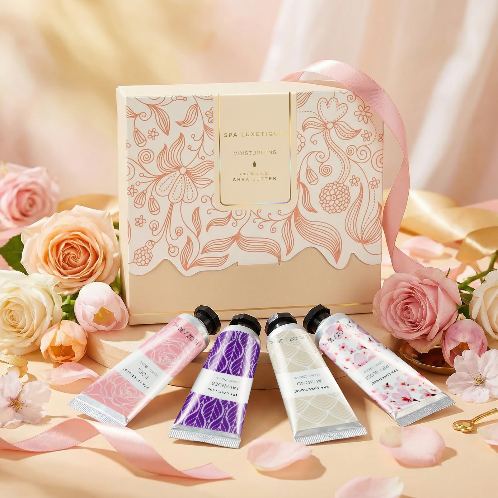 Spa Luxetique Hand Cream Gifts Set — 4 Fragrances, Travel Size Moisturizers