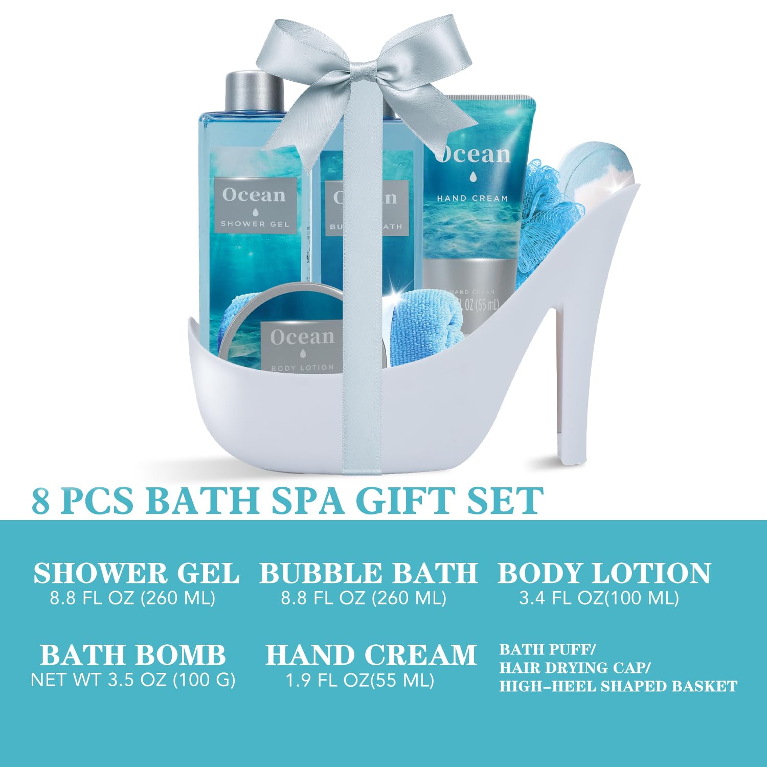 Spa Luxetique Ocean Breeze 8-Piece High Heel Gift Set for Women