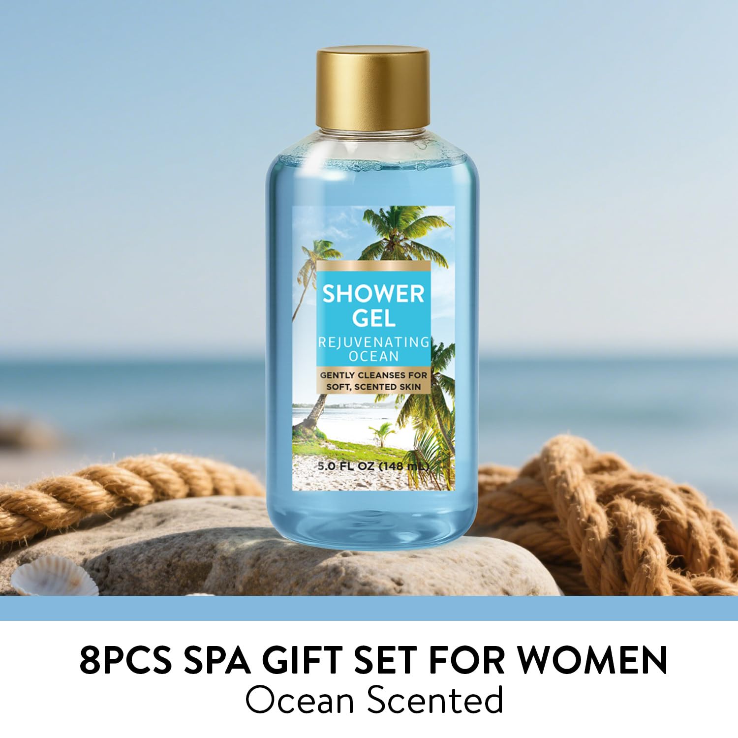 Spa Luxetique World 8pc Ocean Refresh Gift Set for Women | Valentines Day Spa Gifts