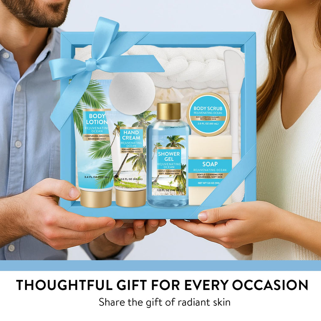 Spa Luxetique World 8pc Ocean Refresh Gift Set for Women | Valentines Day Spa Gifts