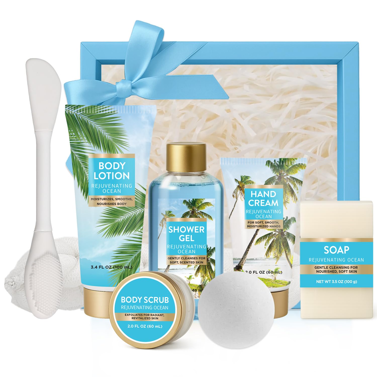 Spa Luxetique World 8pc Ocean Refresh Gift Set for Women | Valentines Day Spa Gifts