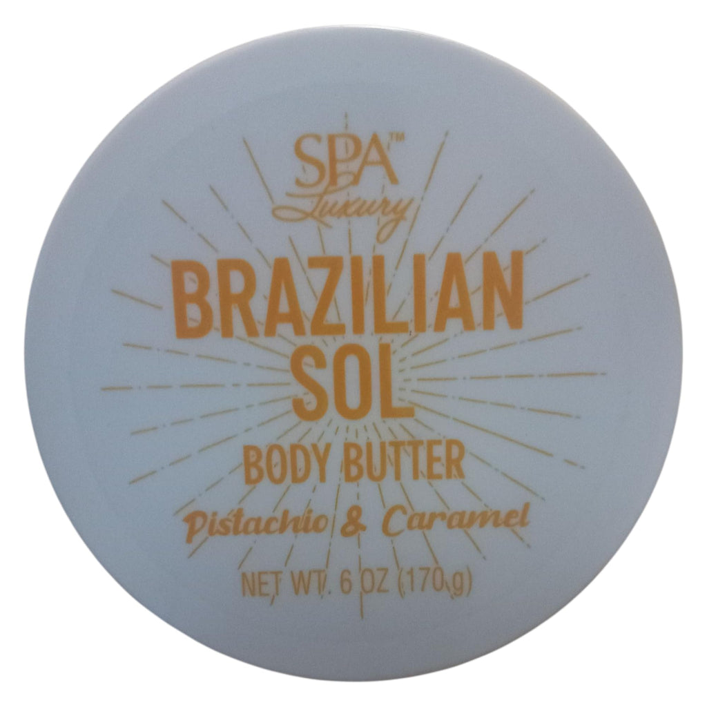 SPA Luxury Brazilian Sol Body Butter – Pistachio & Caramel Scent, 6 oz