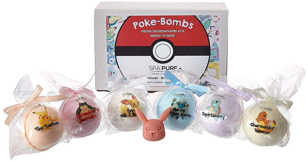Spa Pure Bath Bomb Toys Inside – Huge 5 oz Balls, Safe for Kid Bubble Baths (6 Count)