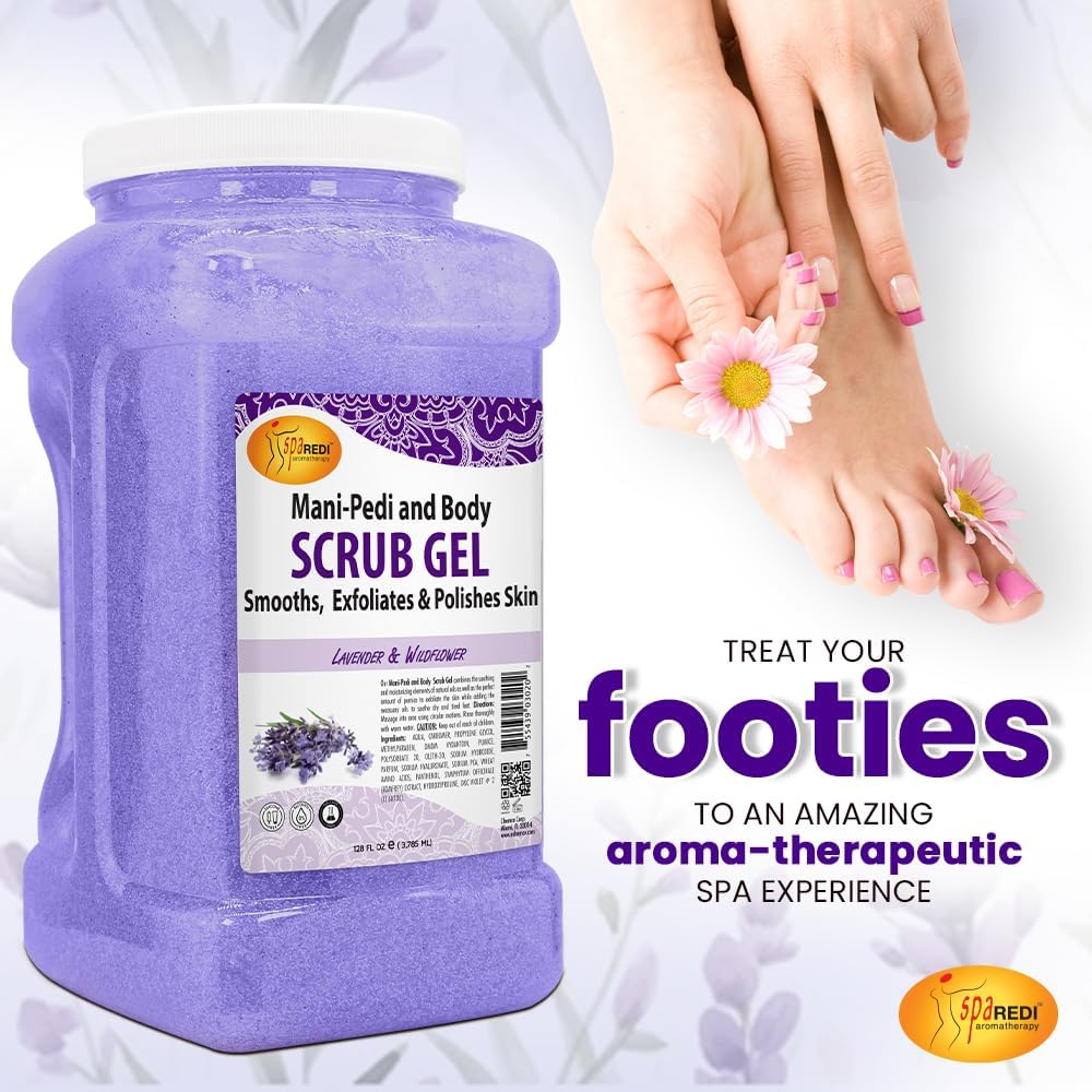 SPA REDI Exfoliating Pumice Gel – Lavender & Wildflower, 128-Ounce