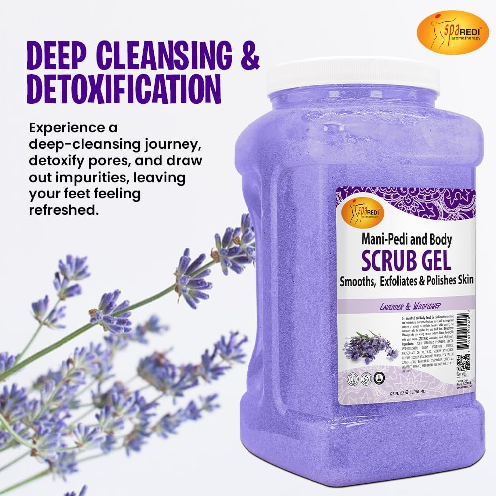 SPA REDI Exfoliating Pumice Gel – Lavender & Wildflower, 128-Ounce