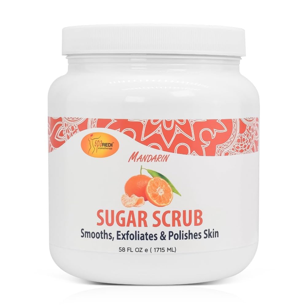 SPA REDI Mandarin Sugar Scrub 58 oz – Exfoliate, Hydrate, Glow