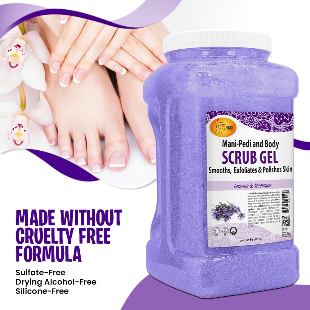 SPA REDI Exfoliating Pumice Gel – Lavender & Wildflower, 128-Ounce