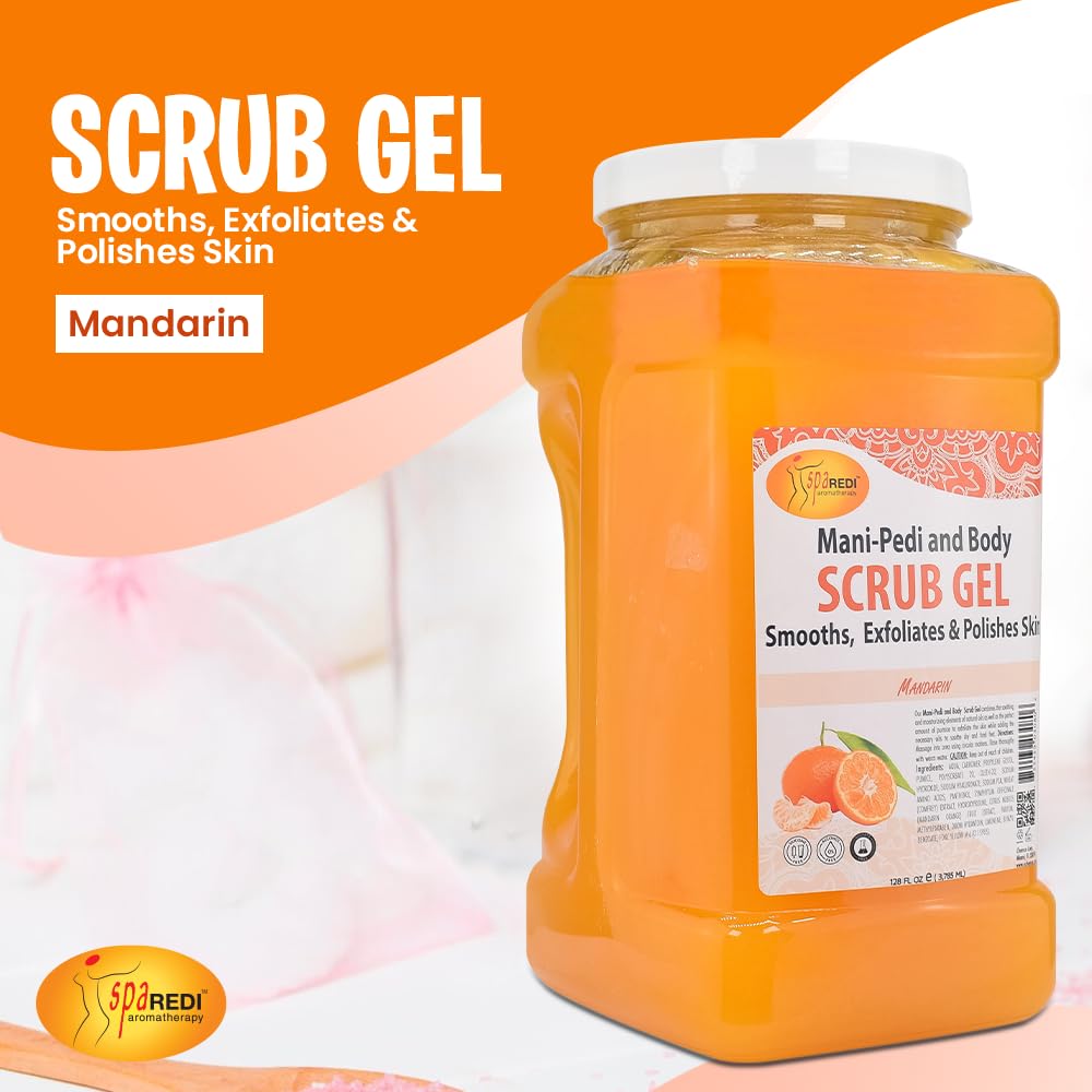 Spa Redi Pedi Scrub Gel - Mandarin | Exfoliating Pumice Gel for Dry Skin