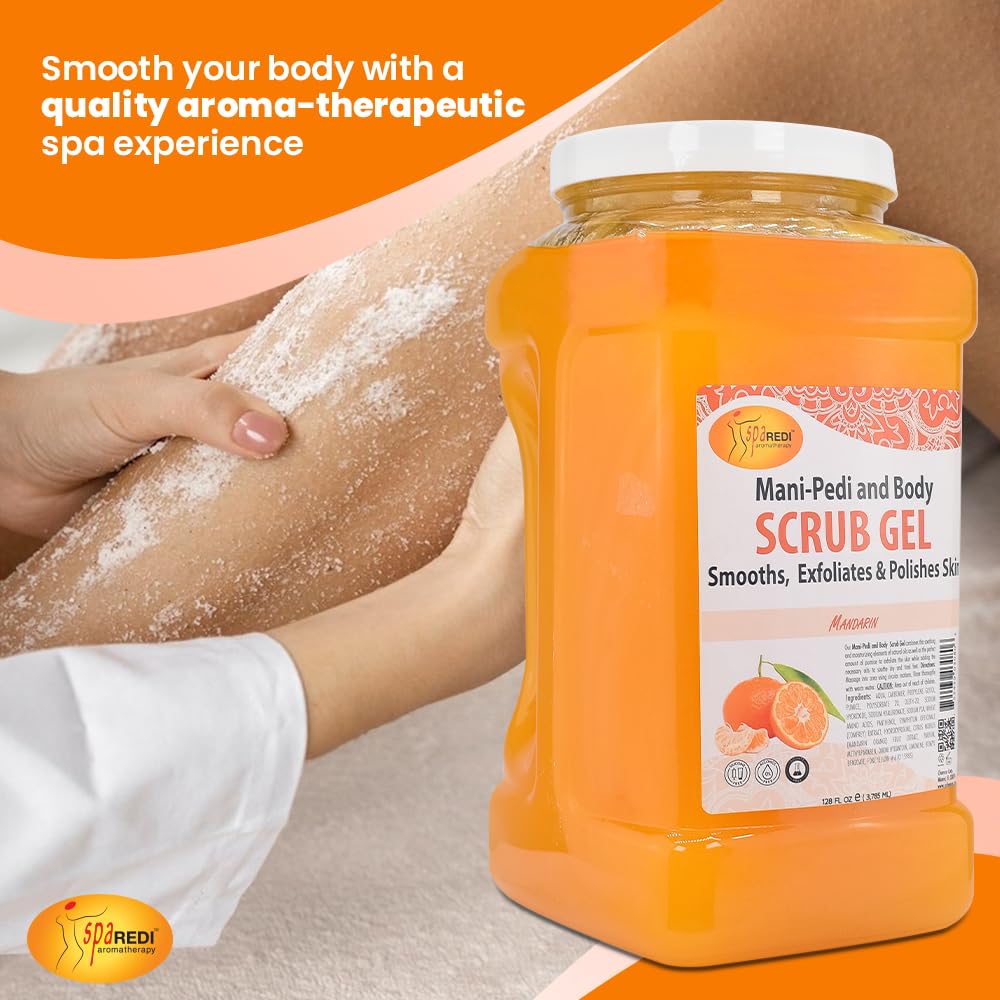 Spa Redi Pedi Scrub Gel - Mandarin | Exfoliating Pumice Gel for Dry Skin