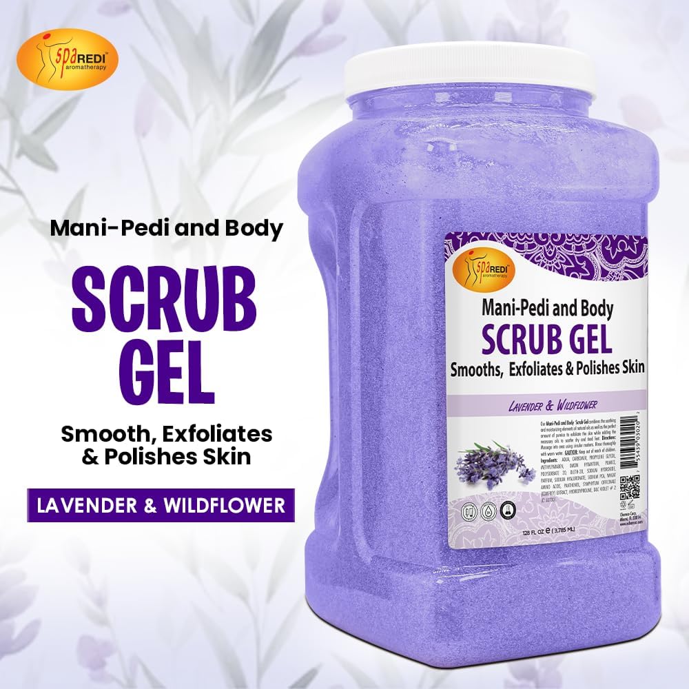 SPA REDI Exfoliating Pumice Gel – Lavender & Wildflower, 128-Ounce