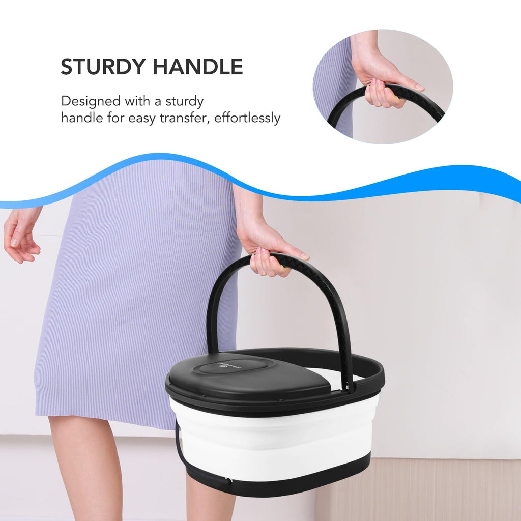 SPA4PIEDS Collapsible Foot Spa Bath — Heat, Massage Rollers & 10-in-1 Pedicure Kit
