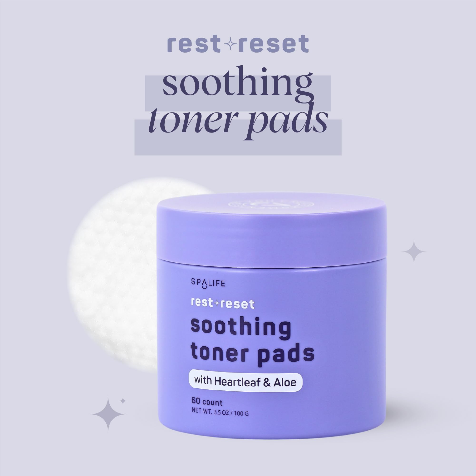 SpaLife Beauty Rest & Reset Toner Pads – Hydrating, Gentle Toner Pads for Uneven Skin Tone