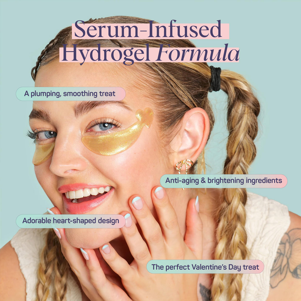 SpaLife Heart-Shaped Hydrogel Undereye Mask – Hydrating Patches, 24 Count, Giftable