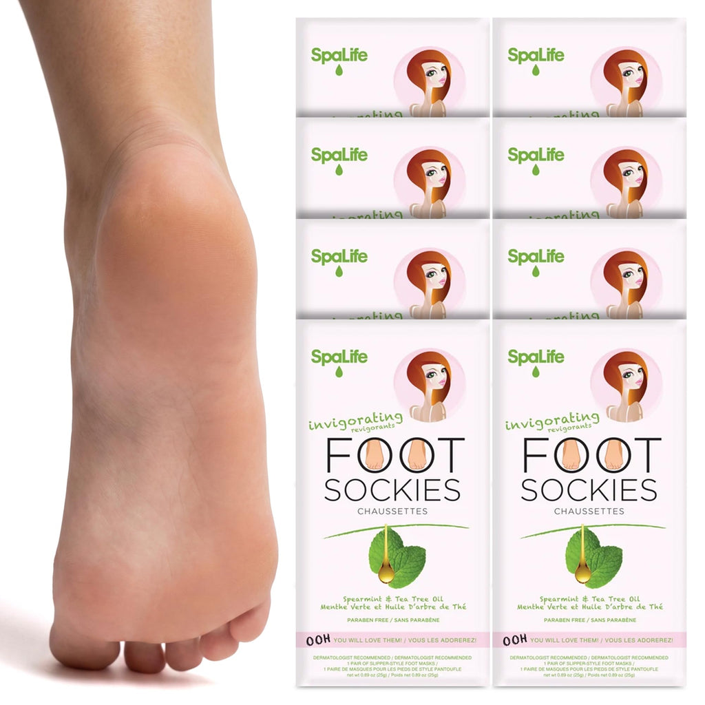 SpaLife Moisturizing Foot Sockies — Intensive Hydration Foot Mask for Dry, Cracked Feet | 8 Pack