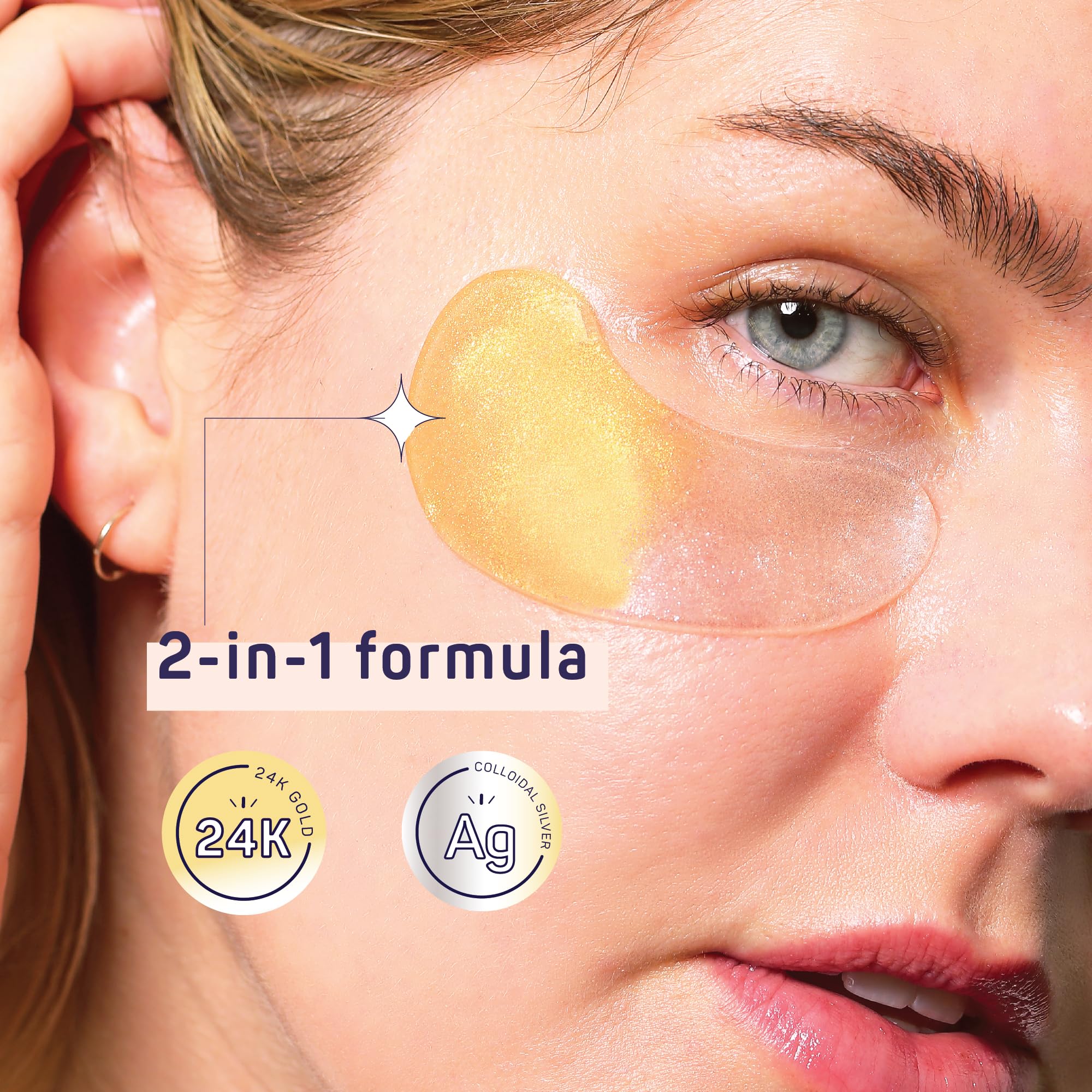 SpaLife Beauty Anti-Aging Under Eye Masks | 24K Gold & Colloidal Silver Hydrogel Patches (48 Pairs)