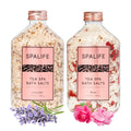 SpaLife Effervescent Rose & Lavender Bath Salts – Dead Sea Mineral Soak Duo (2 x 17.6 oz)