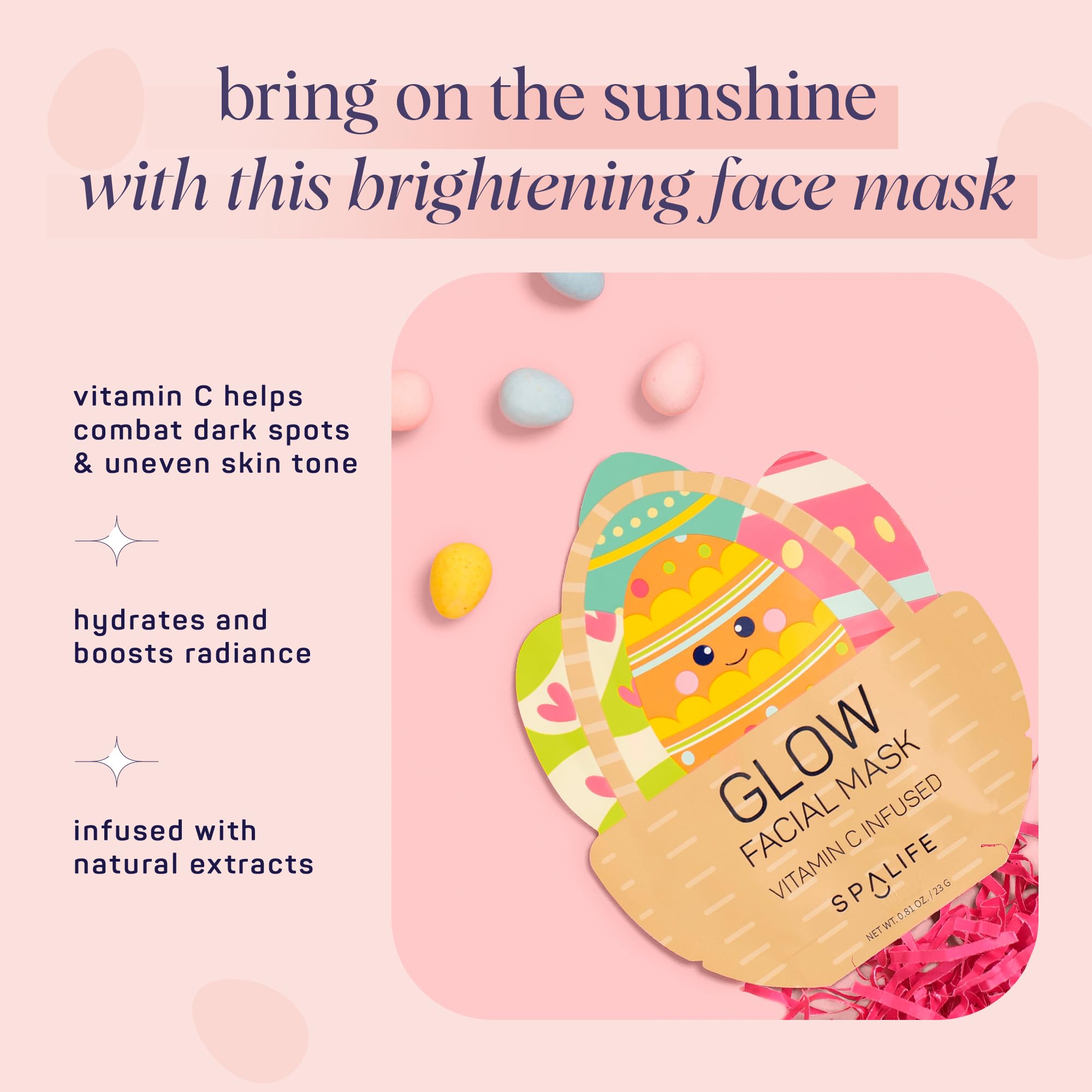 SpaLife Spring & Easter Facial Masks (9-Pack) – Hyaluronic Acid, Collagen, Vitamin C – Hydrate, Firm, Brighten