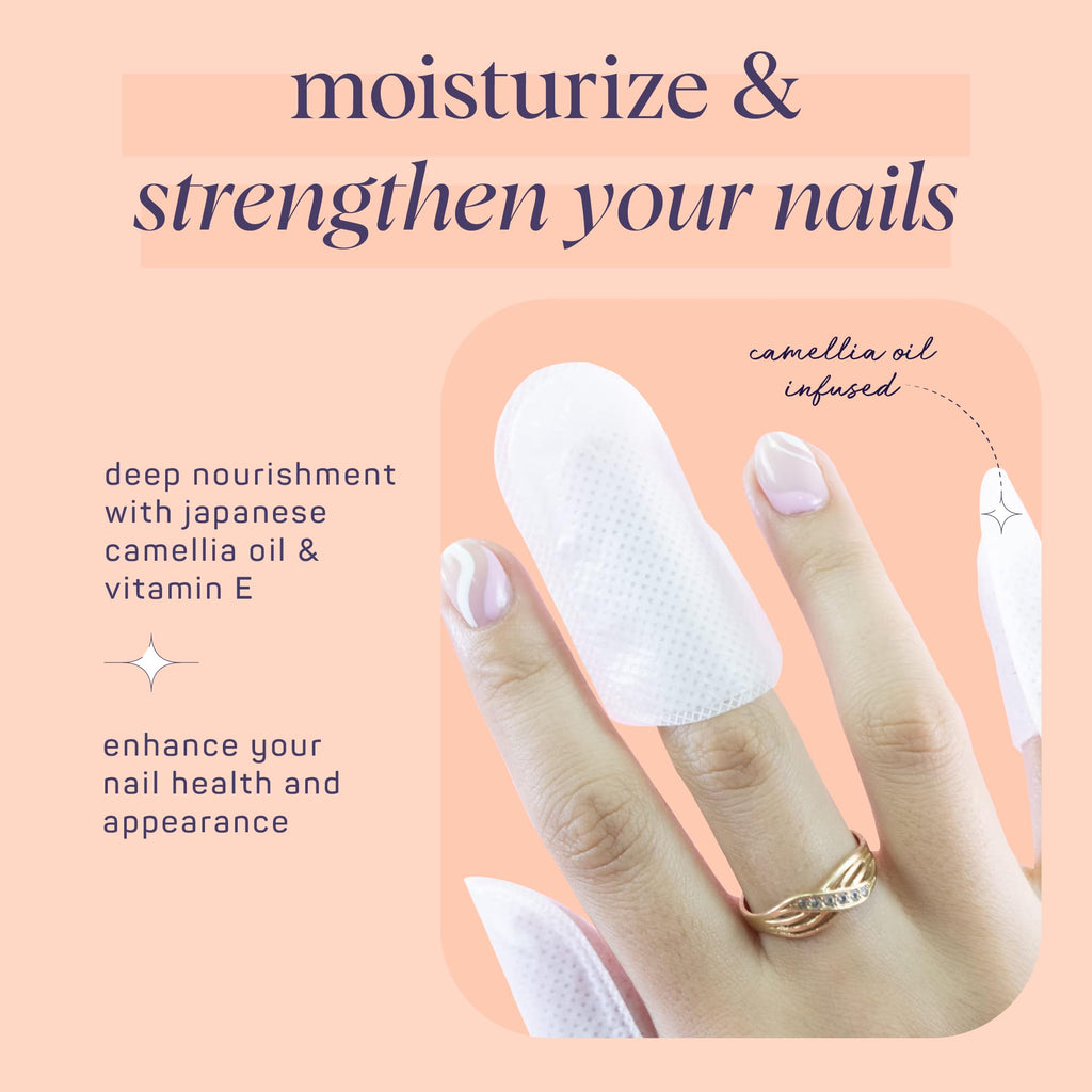 SpaLife Japanese Camellia Oil & Vitamin E Nail Cuticle Wrap 6-Pack – Hydrating Nail Masks for Brittle Nails