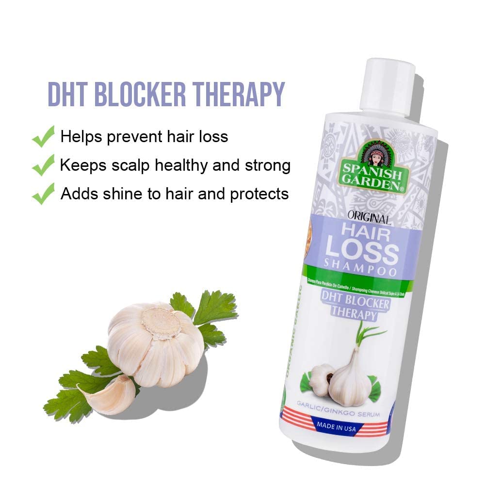 Spanish Garden Hair Loss Shampoo – DHT Blocker with Organic Oils & Herbal Extracts (16 oz)