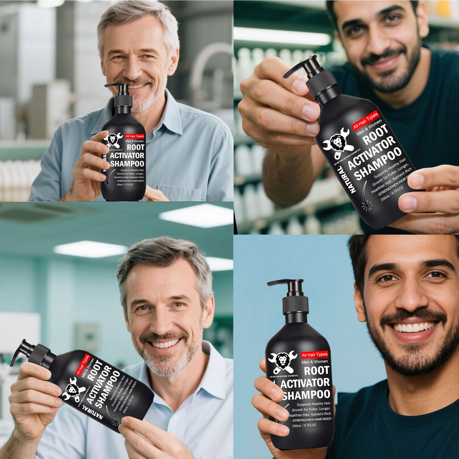 SPARTAN REPAIR SHAMPOO Root Activator - 200ml for Hair Growth & Thickness