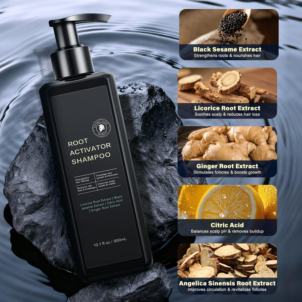 Root Activator Shampoo For Men – Hair Growth Shampoo for Hair Loss and Thinning Hair – 300 mL/10.1 fl oz | SPARTAN HAIR