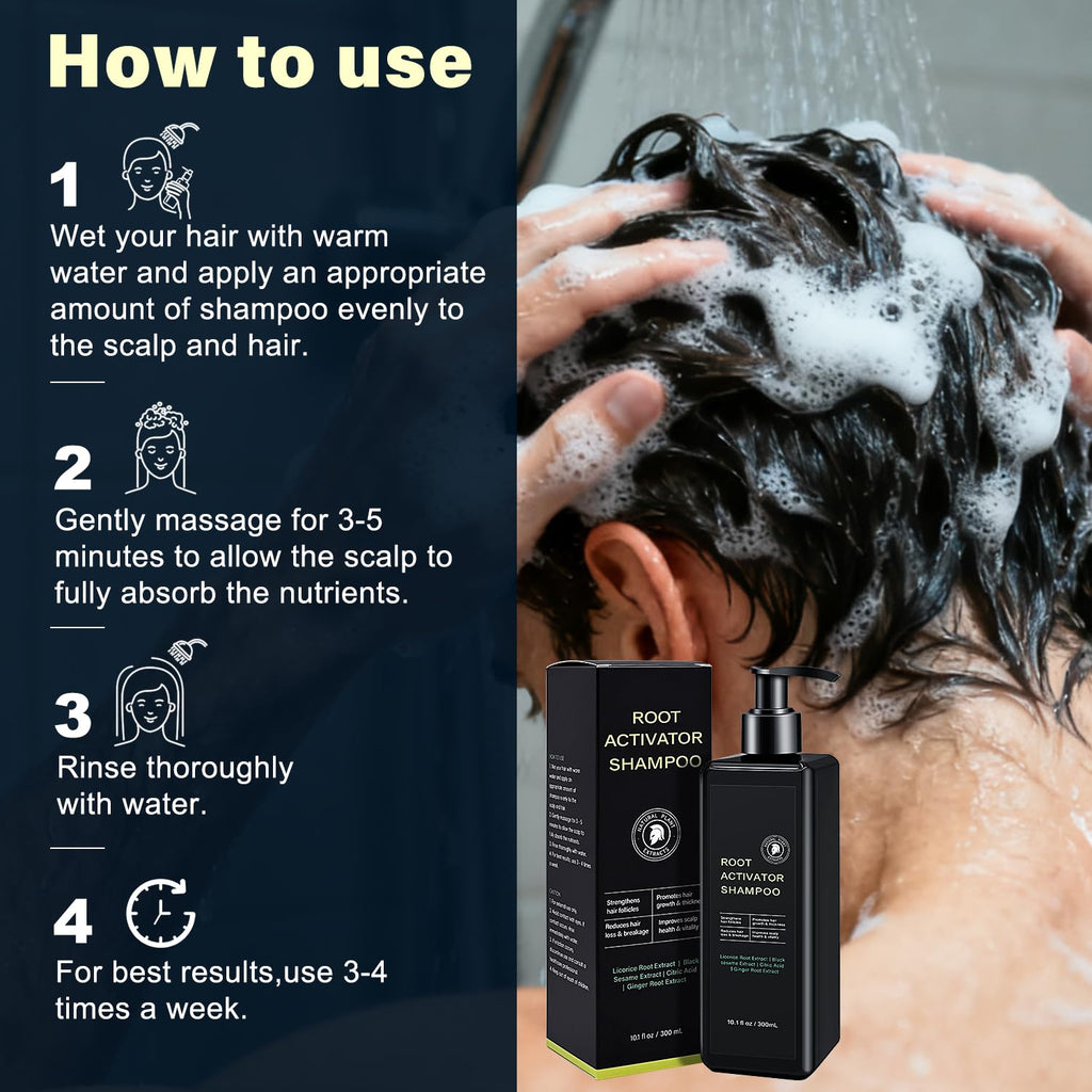 Root Activator Shampoo For Men – Hair Growth Shampoo for Hair Loss and Thinning Hair – 300 mL/10.1 fl oz | SPARTAN HAIR