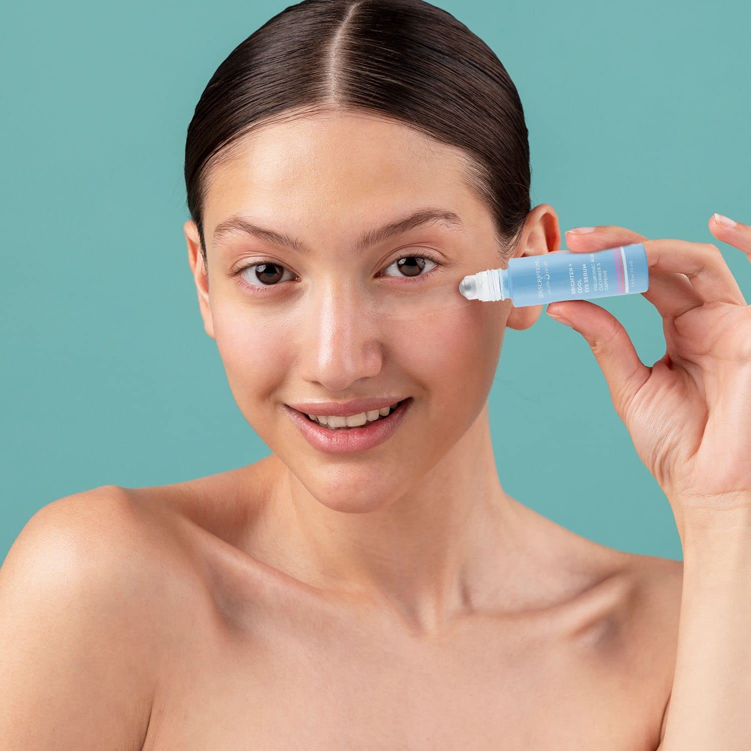SpaScriptions Brighten + Cool Eye Serum – Hyaluronic Acid, Cucumber & Caffeine | 0.5 fl oz