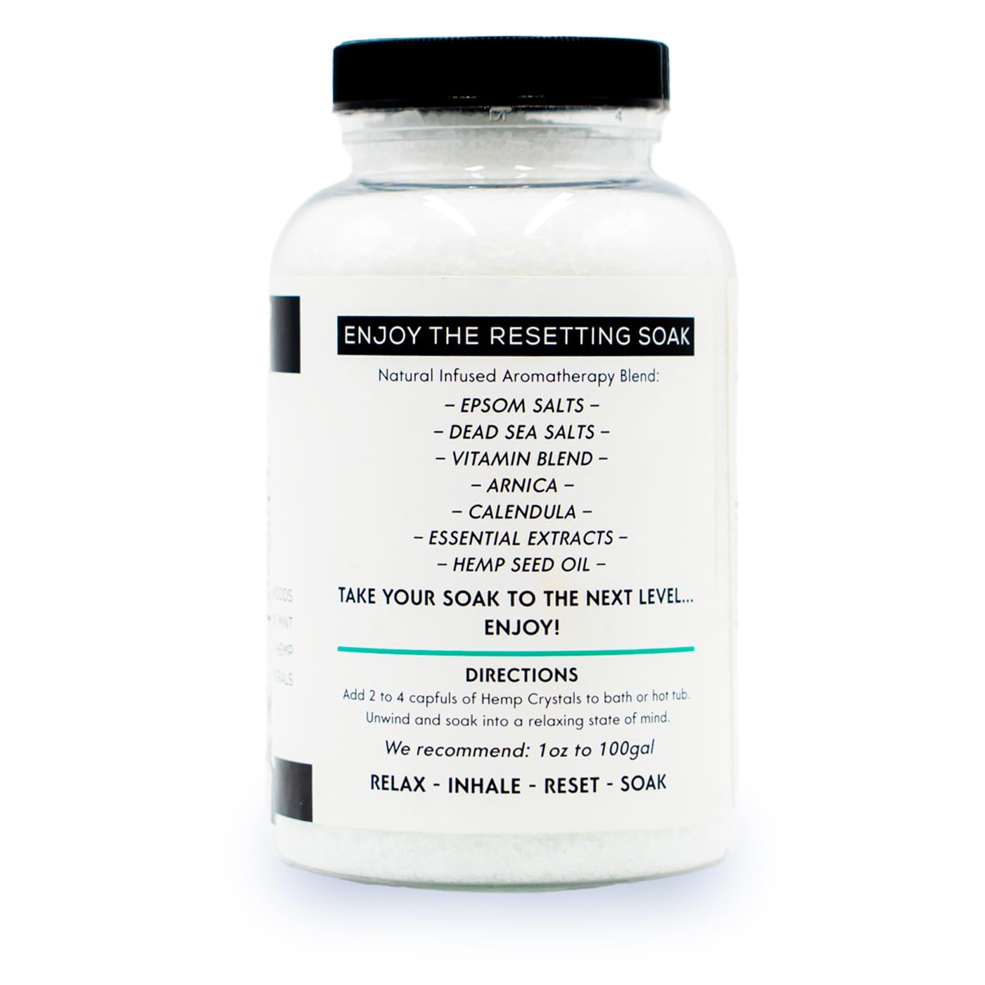 Spazazz Full Body Hemp Soak - 1000mg Hemp - Spa Aromatherapy Bath Salt Crystals - 538g / 19oz (Reset 06)