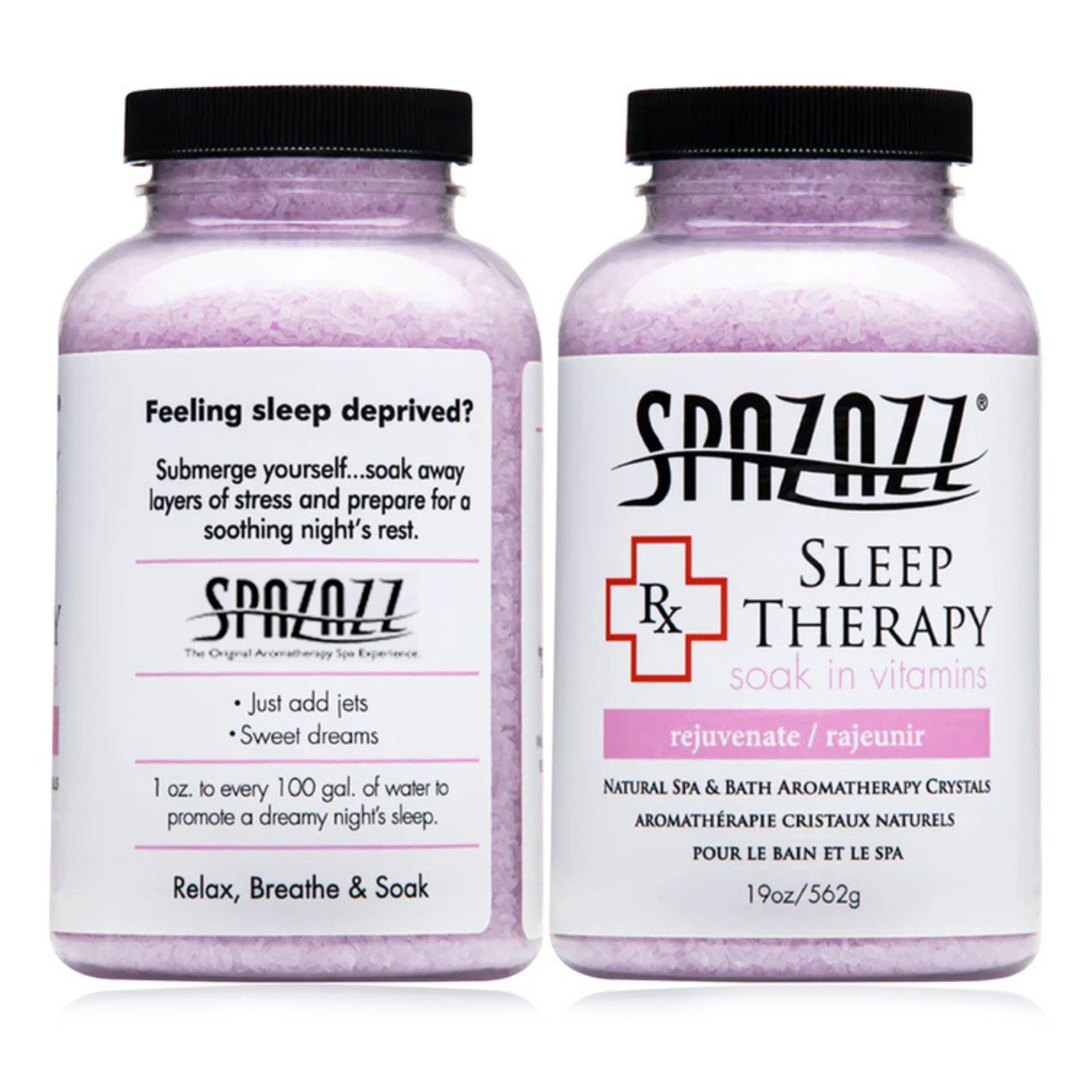 Spazazz Aromatherapy Salt Crystals 19oz – Sleep Therapy, Oil-Free Spa Bath Soak