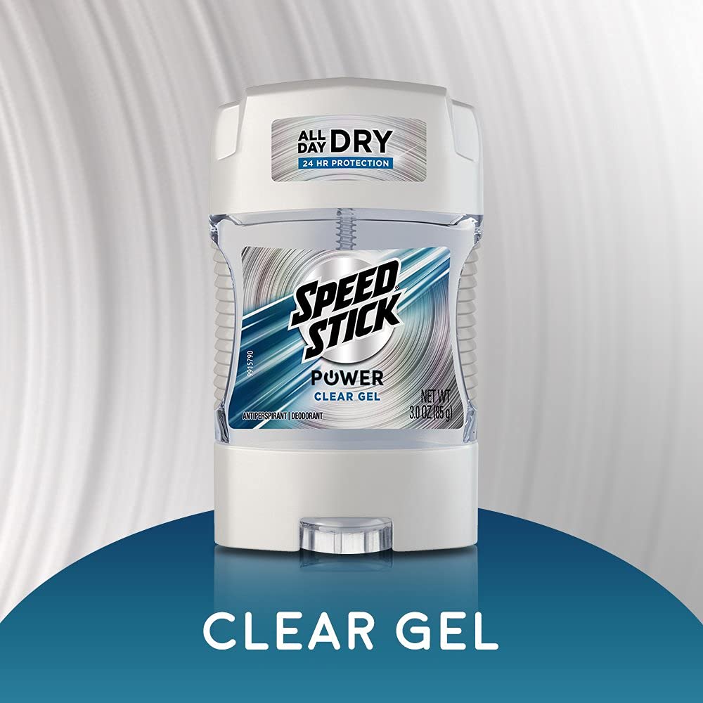 Speed Stick Power Clear Gel Antiperspirant Deodorant – 3 oz (Pack of 5)