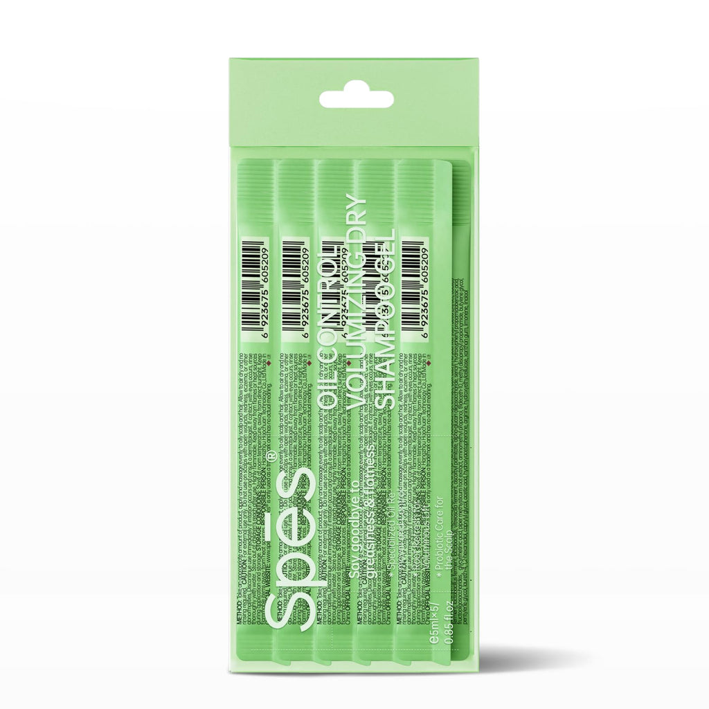 Spes Dry Shampoo Oil Control Gel – No-Rinse, 24-Hr Oil Control, 5x5ml Cedar Scent