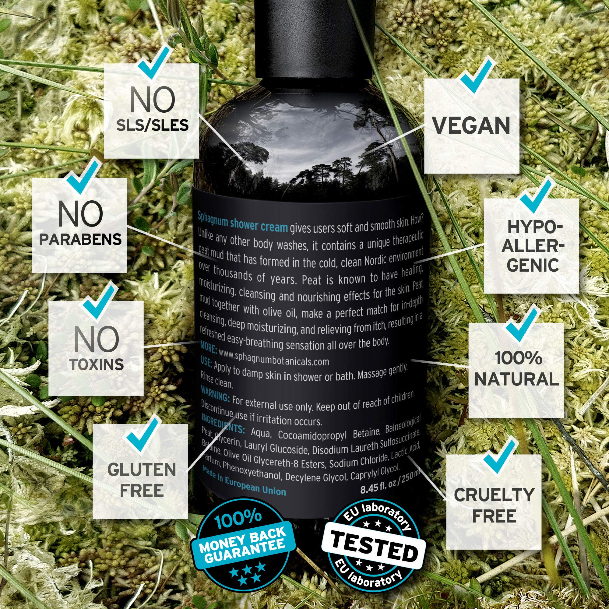 Sphagnum Botanicals Psoriasis Body Wash – Peat Mud & Olive Oil