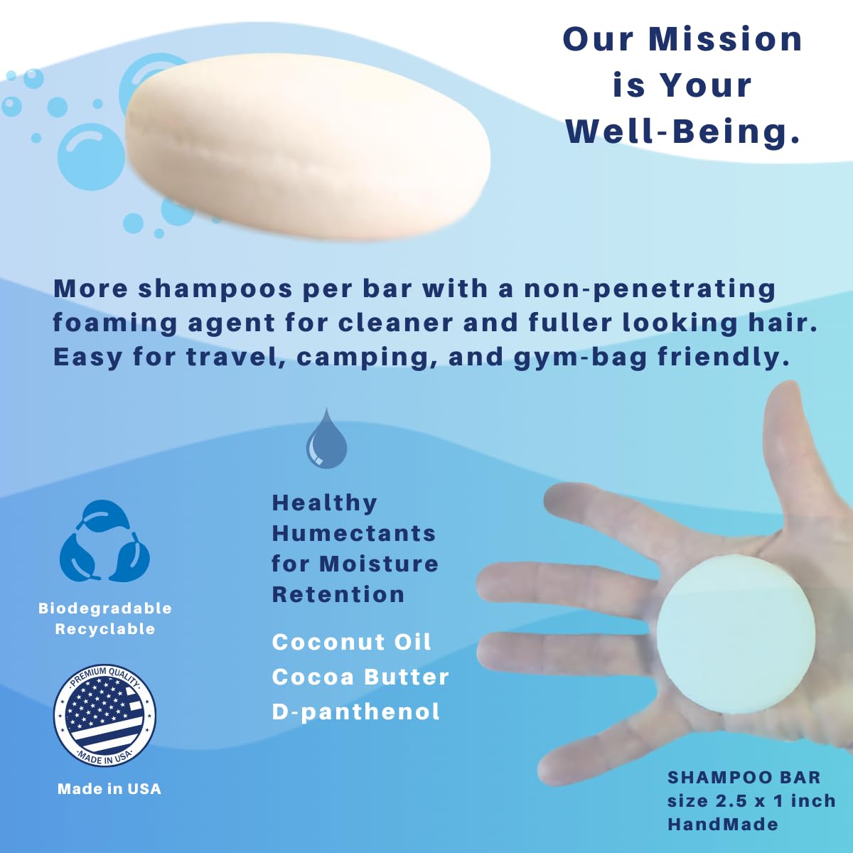 Spiraleaf Solid Shampoo Bars x2 – Unscented, Fragrance-Free, All Hair Types, USA Crafted