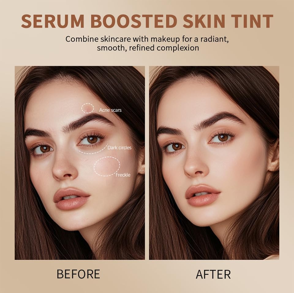 Splendor Serum Boosted Skin Tint Balm – 2-in-1 Foundation Stick with Brush, Hydrating, 6 Shades