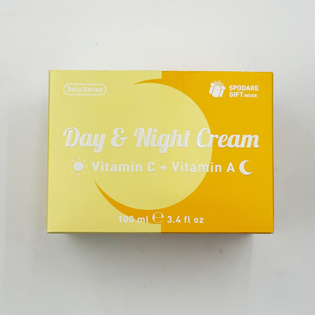 SPODARE Day/Night Cream Set — Vitamin C Day Gel + Vitamin A Night Cream for All Skin Types