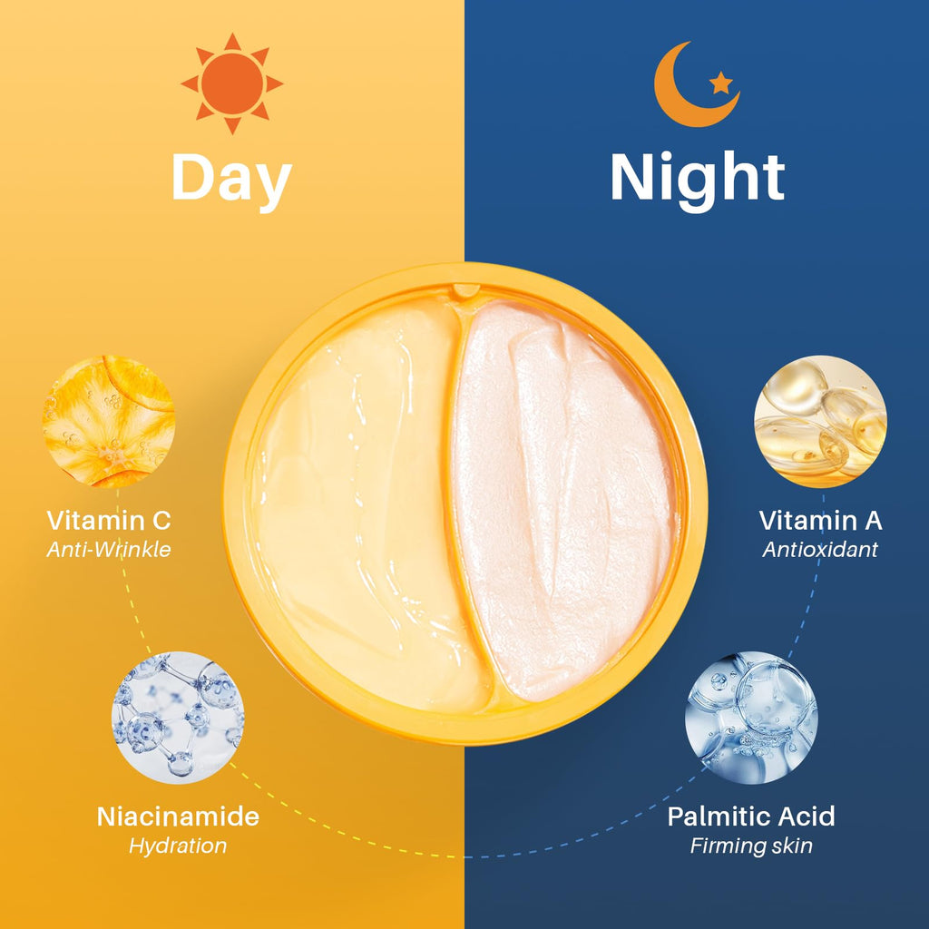 SPODARE Day/Night Cream Set — Vitamin C Day Gel + Vitamin A Night Cream for All Skin Types