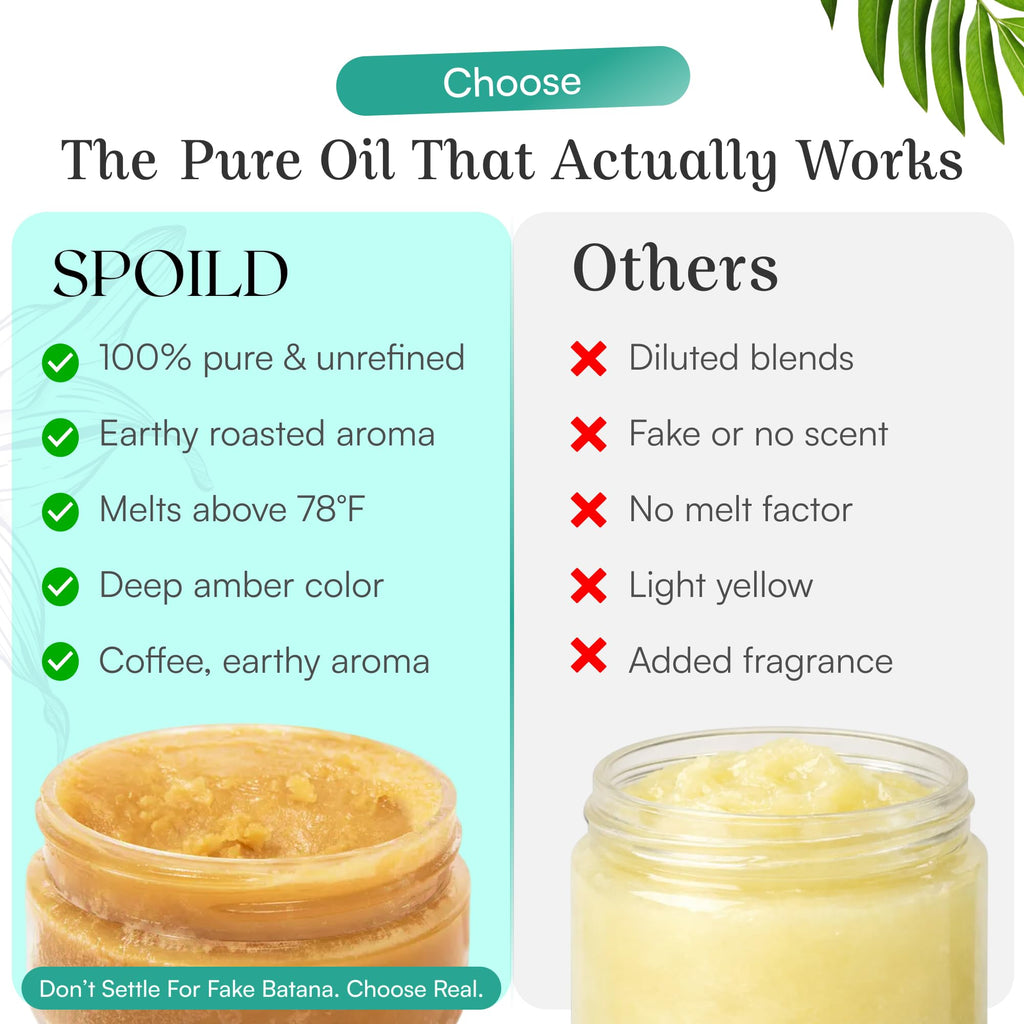 SPOILD Raw Batana Oil for Hair Growth – Organic, Unrefined, 2oz (Honduras)