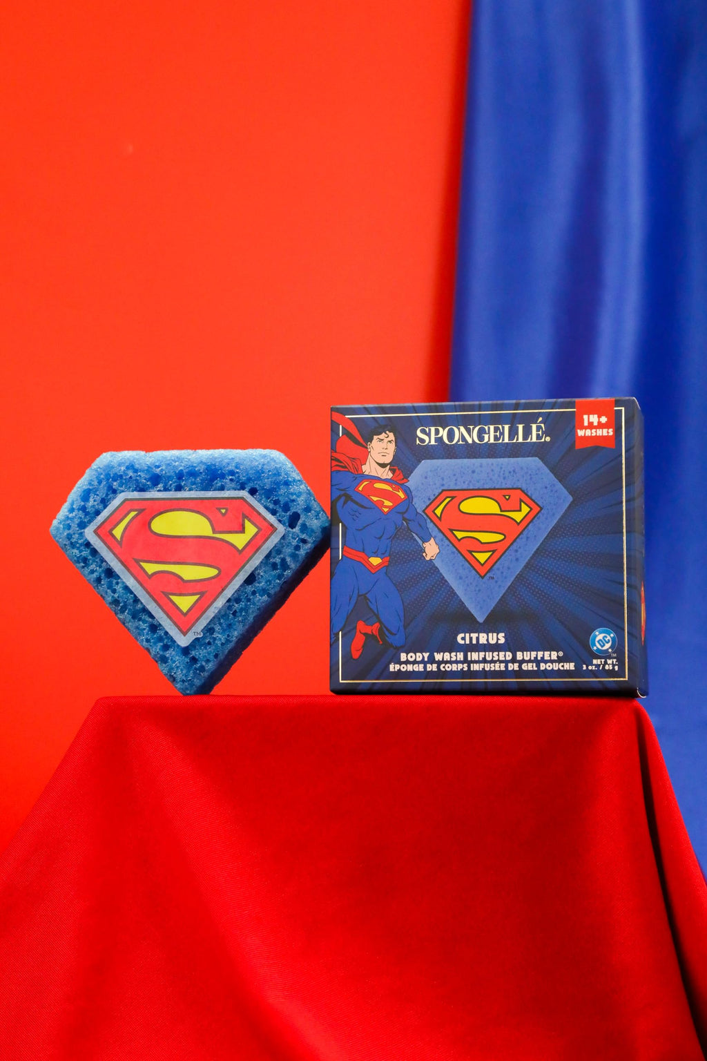Spongellé Superman Citrus Body Buffer | DC Super Hero Collection