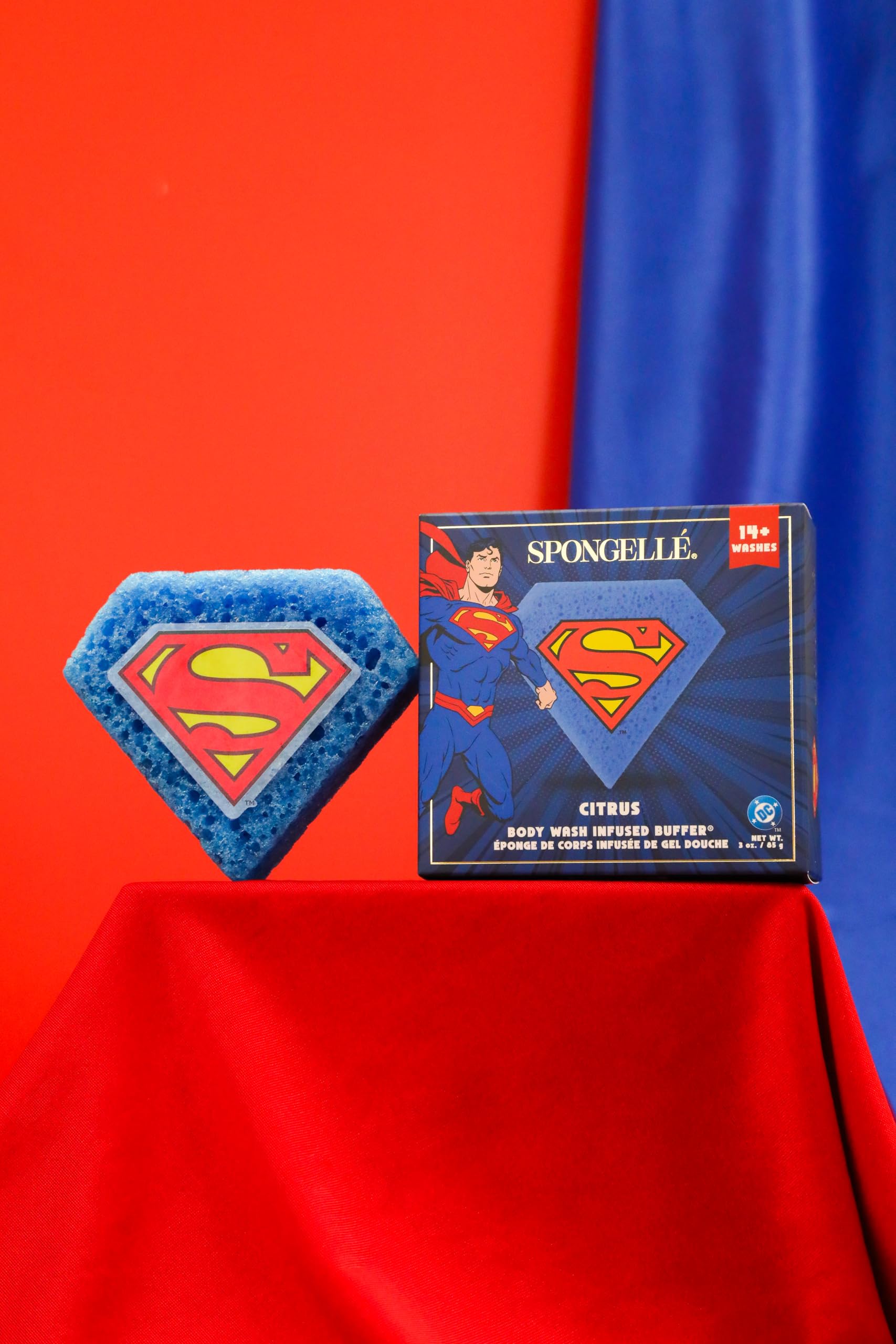 Spongellé Superman Citrus Body Buffer | DC Super Hero Collection